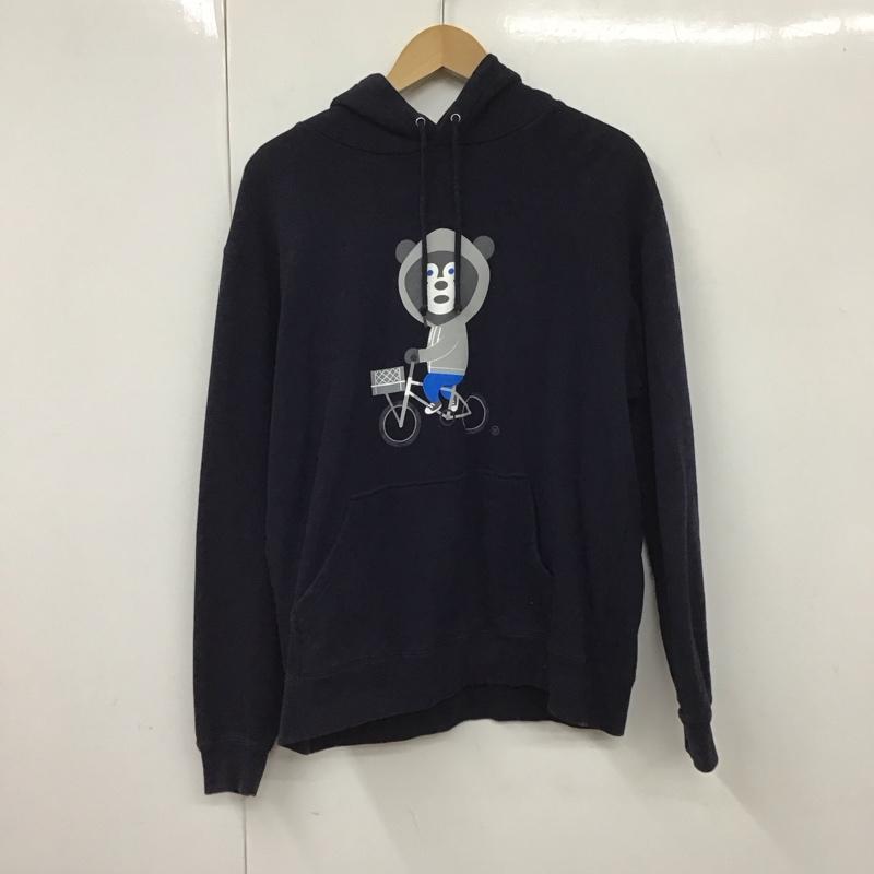 ビームス BEAMS パーカー 長袖 長袖パーカー プルオーバーパーカー スウェット L プリント 紺 / ネイビー /  メンズ USED 古着 中古 10130619
