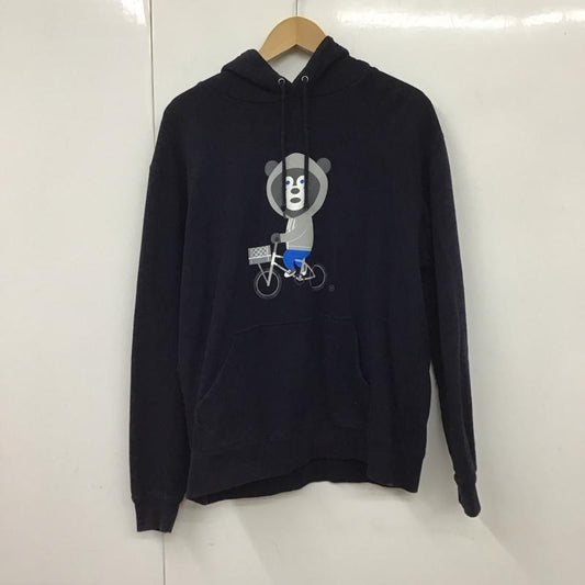 ビームス BEAMS パーカー 長袖 長袖パーカー プルオーバーパーカー スウェット L プリント 紺 / ネイビー /  メンズ USED 古着 中古 10130619