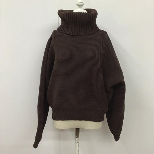 ムルーア MURUA ニット、セーター 長袖 011952602501-01 BIGタートルニットプルオーバー FREE 無地 茶 / ブラウン /  レディース USED 古着 中古 10112582