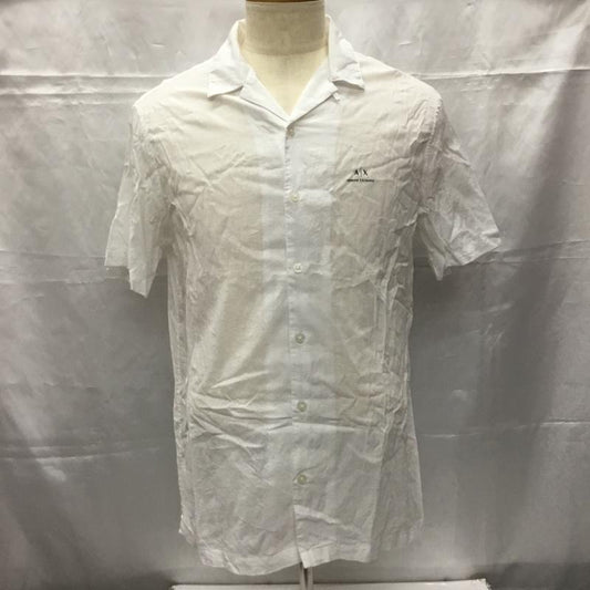 アルマーニエクスチェンジ A/X ARMANIEXCHANGE シャツ、ブラウス 半袖 半袖シャツ カジュアルシャツ カラーシャツ L ロゴ、文字 白 / ホワイト /  レディース USED 古着 中古 10106581