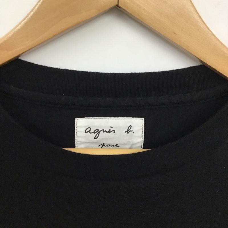 アニエス・ベー agnes b. Tシャツ 半袖 7835SBP5 ADAM ET ROPE L プリント 黒 / ブラック /  レディース USED 古着 中古 10131181