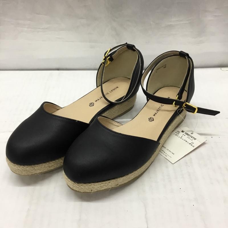 マジェスティックレゴン MAJESTIC LEGON サンダル サンダル 1055114710 ストラップ ポインテッドサンダル L 無地 黒 / ブラック /  レディース USED 古着 中古 10119663