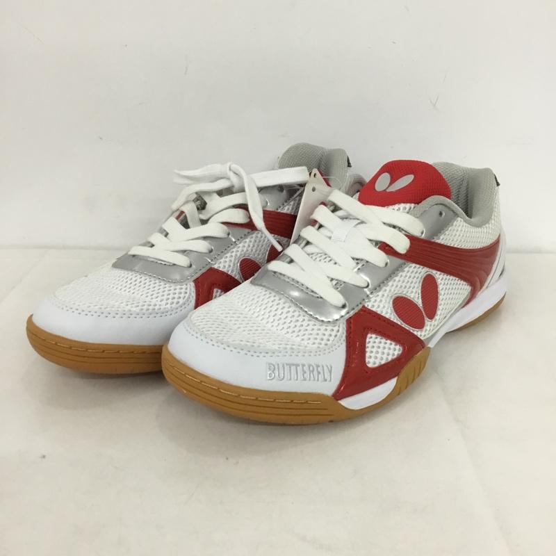 バタフライ BUTTERFLY スニーカー スニーカー 93600 レゾライン トライネックス 卓球シューズ 25.5cm 25.5cm ロゴ、文字 赤 / レッド / X 白 / ホワイト / X 黒 / ブラック /  メンズ USED 古着 中古 10142513