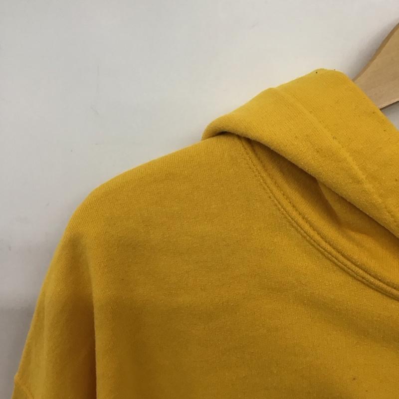 ギルダン GILDAN パーカー 長袖 長袖パーカー プルオーバーパーカー スウェット L ロゴ、文字 黄 / イエロー /  メンズ USED 古着 中古 10145524