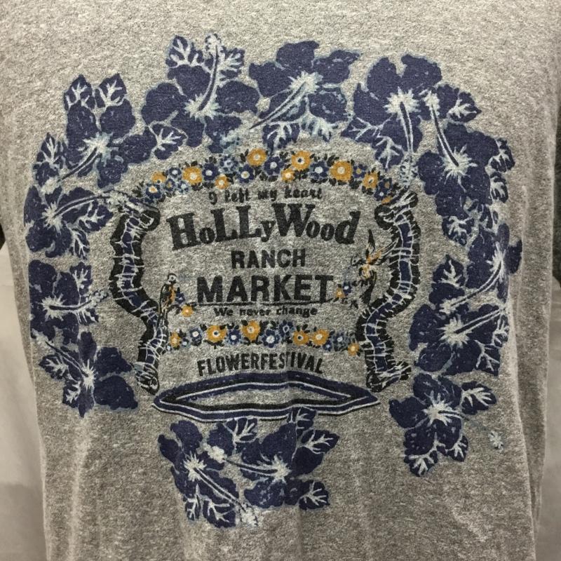 ハリウッドランチマーケット HOLLYWOOD RANCH MARKET Tシャツ 半袖 半袖カットソー プリントTシャツ クルーネックカットソー M プリント 灰 / グレー /  メンズ USED 古着 中古 10122902