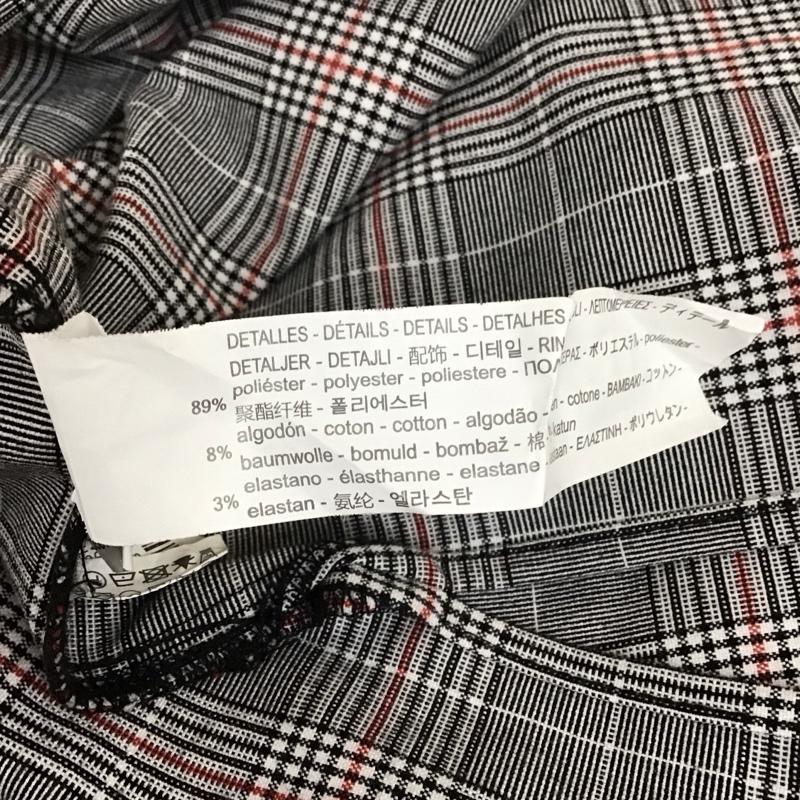 ザラウーマン ZARA WOMAN カットソー 長袖 4437 050 064 スタンドネック M チェック 黒 / ブラック / X 白 / ホワイト / X 赤 / レッド /  レディース USED 古着 中古 10113458