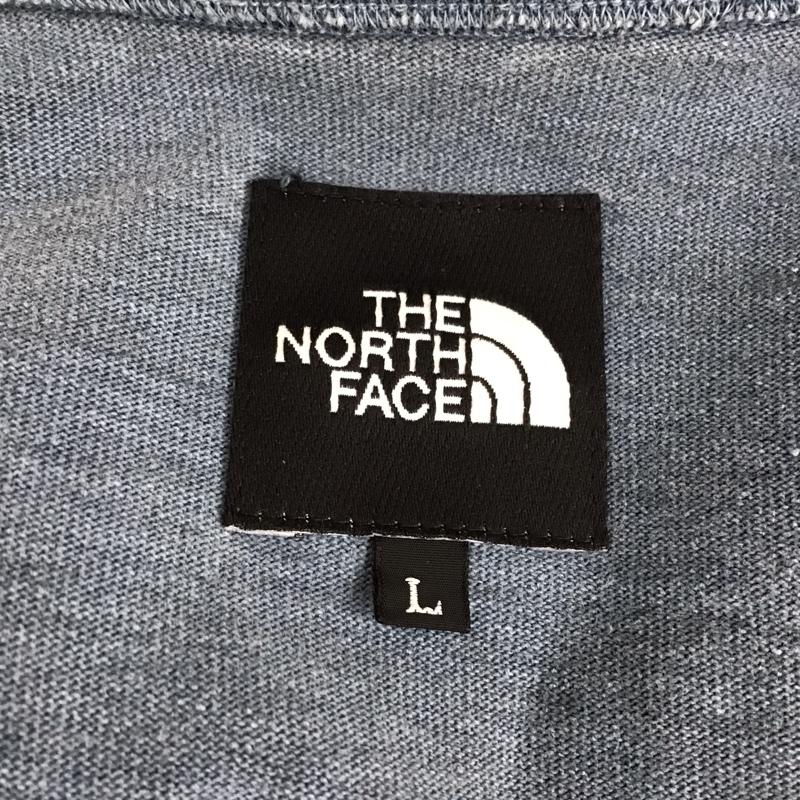 ザノースフェイス THE NORTH FACE Tシャツ 長袖 NT81732 PIGMENT DYE TEE ロンT L ロゴ、文字 青 / ブルー /  メンズ USED 古着 中古 10115596