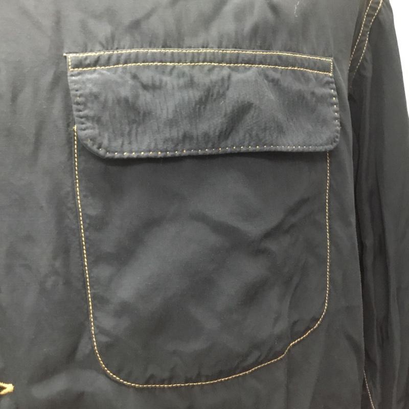 古着 USED シャツ、ブラウス 長袖 長袖シャツカラーシャツ カジュアルシャツ ポケットシャツ M 無地 黒 / ブラック /  メンズ USED 古着 中古 10106590