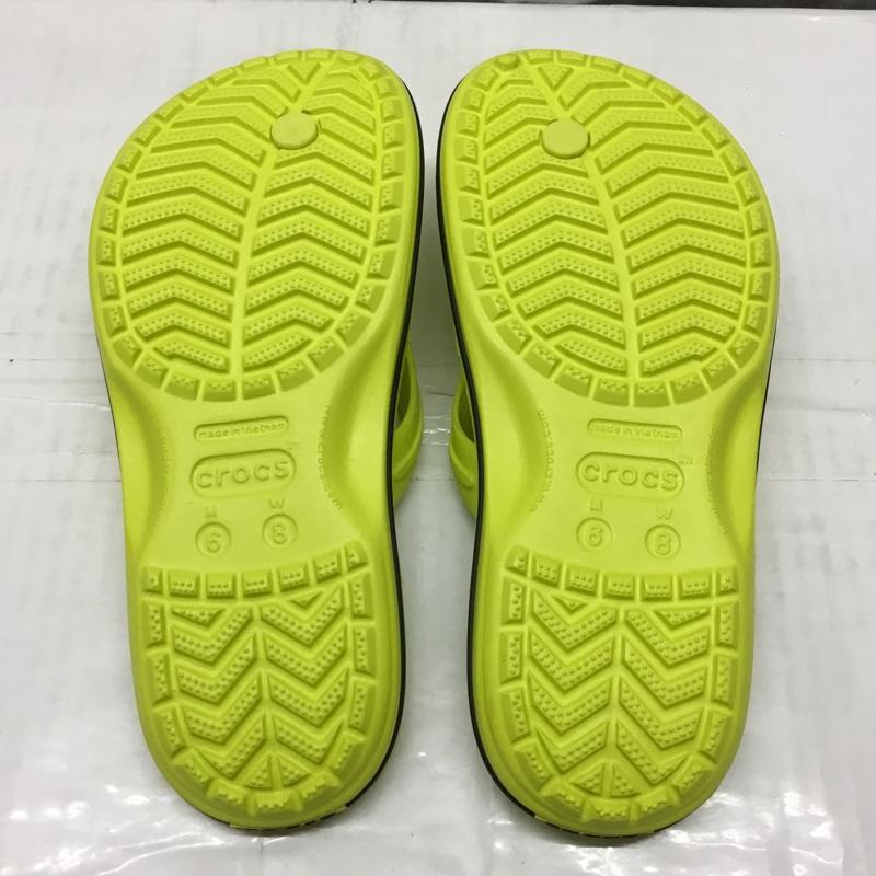 クロックス crocs サンダル サンダル 11033-7H1 Crocband Flip 24cm ビーチサンダル 24.0cm ワンポイント 黄 / イエロー /  レディース USED 古着 中古 10110658