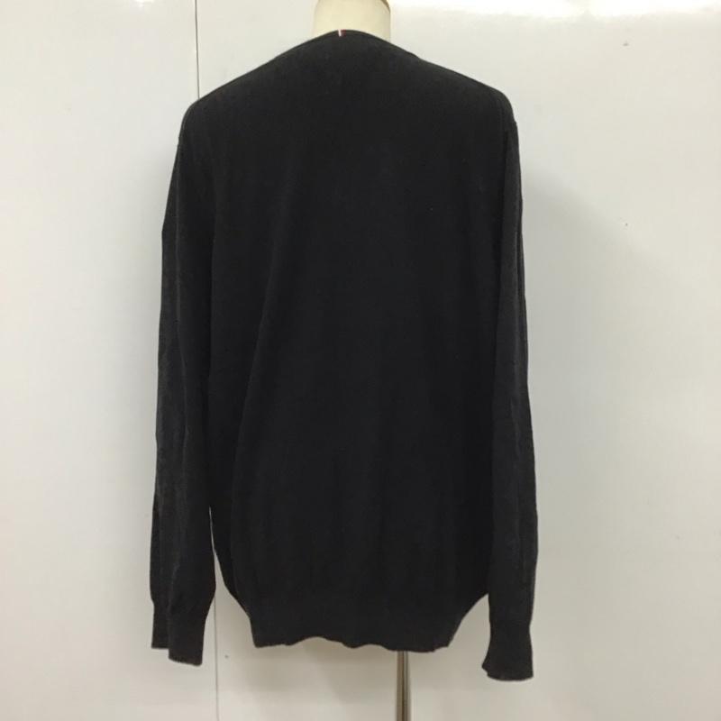 トミーヒルフィガー TOMMY HILFIGER ニット、セーター 長袖 78B9263 クルーネック XXL ワンポイント 黒 / ブラック /  メンズ USED 古着 中古 10112933