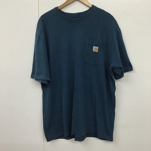 カーハート Carhartt Tシャツ 半袖 L 無地 青 / ブルー /  メンズ USED 古着 中古 10132033