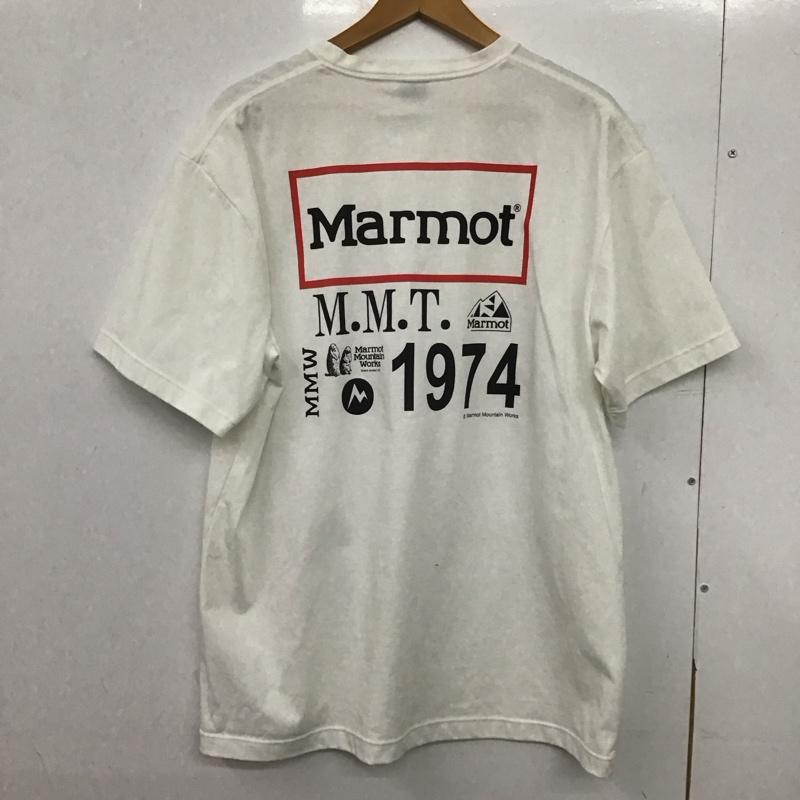 マーモット Marmot Tシャツ 半袖 半袖カットソー プリントTシャツ クルーネックカットソー XL ロゴ、文字 白 / ホワイト /  メンズ USED 古着 中古 10148119