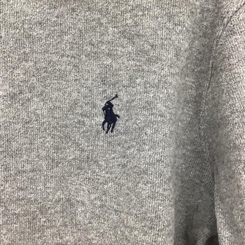 ポロラルフローレン POLO RALPH LAUREN ニット、セーター 長袖 長袖ニットカットソー スタンドネック セーター L ロゴ、文字 灰 / グレー /  メンズ USED 古着 中古 10146982