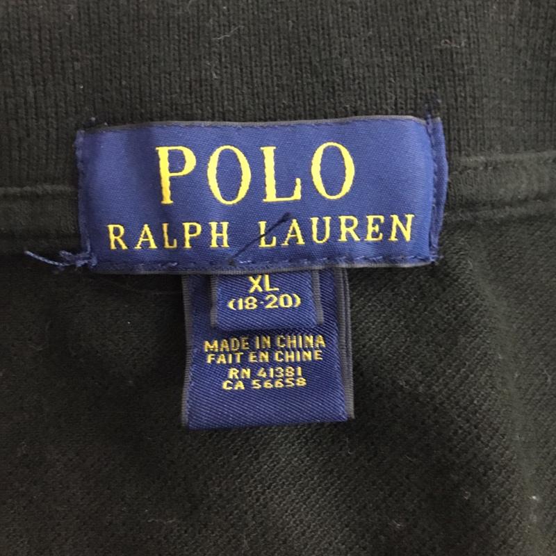 ポロラルフローレン POLO RALPH LAUREN ポロシャツ 半袖 半袖ポロシャツ カラーシャツ 半袖カットソー XL ロゴ、文字 黒 / ブラック /  メンズ USED 古着 中古 10109988