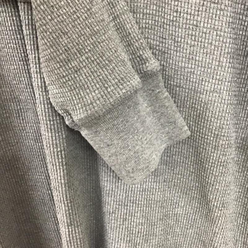 ステューシー STUSSY カットソー 長袖 長袖カットソー プリントカットソー クルーネック ワッフル XL ロゴ、文字 灰 / グレー /  メンズ USED 古着 中古 10132566