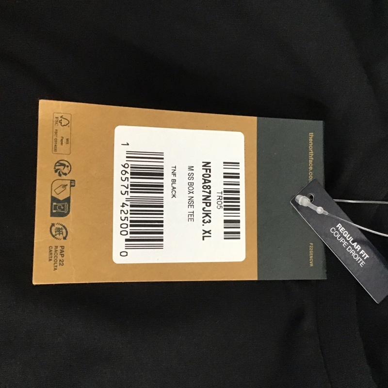 ザノースフェイス THE NORTH FACE Tシャツ 半袖 NF0A87NPJK3 XL ロゴ、文字 X プリント 黒 / ブラック / X 赤 / レッド /  メンズ USED 古着 中古 10132529