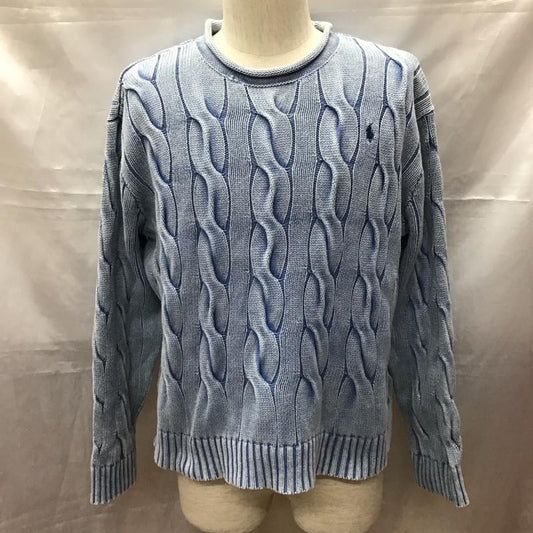 ポロラルフローレン POLO RALPH LAUREN ニット、セーター 長袖 長袖ニットカットソー ニット セーター クルーネックニット XL  青 / ブルー /  メンズ USED 古着 中古 10111687