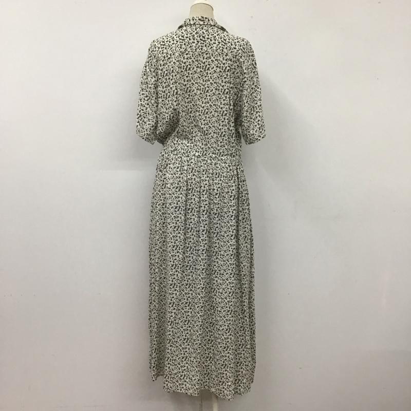 ローリーズファーム LOWRYS FARM ワンピース ロングスカート LF719008TK ハナガラカイキンシャツワンピース FREE 花柄 オフホワイト / オフホワイト / X 黒 / ブラック /  レディース USED 古着 中古 10107409