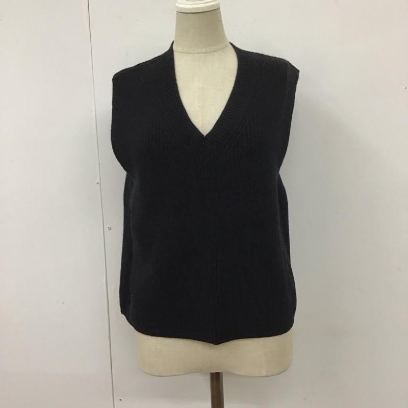 ザラ ZARA ベスト ベスト ベスト ニット ノースリーブカットソー M 無地 紺 / ネイビー /  レディース USED 古着 中古 10113718