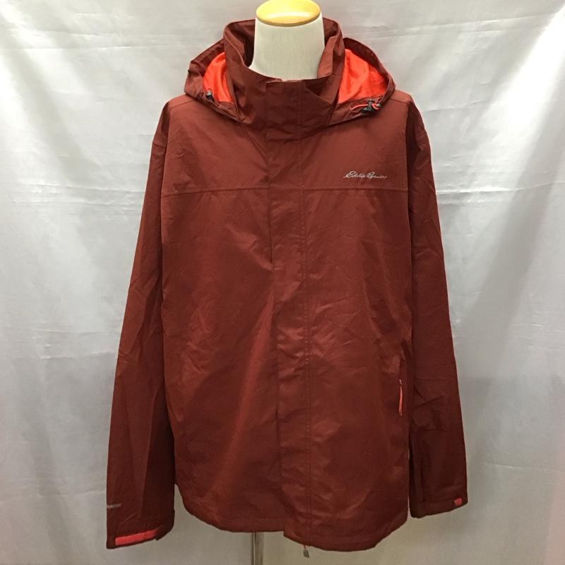 エディーバウアー Eddie Bauer ジャケット、上着 ジャケット、ブレザー 長袖ジップアップジャケット ジップアップパーカー ナイロンジャケット XL ロゴ、文字 えんじ / ワインレッド /  メンズ USED 古着 中古 10118536