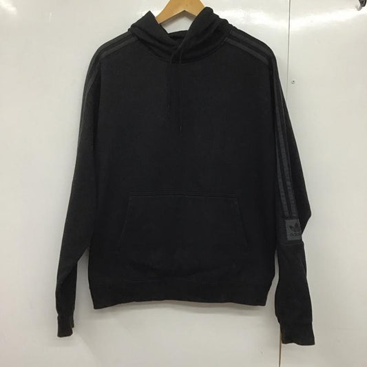 アディダス adidas パーカー 長袖 EC7305 Tech Pullover Hoodie Skateboarding 裏起毛 ロゴ、文字 黒 / ブラック /  メンズ USED 古着 中古 10143787