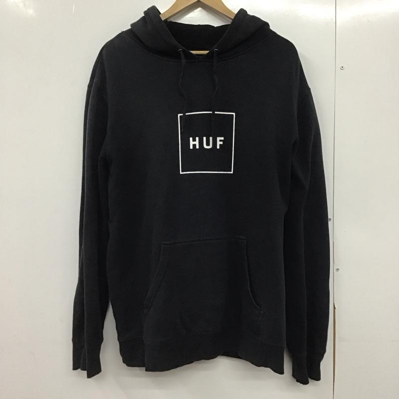 ハフ HUF パーカー 長袖 長袖パーカー プルオーバーパーカー スウェット XL ロゴ、文字 黒 / ブラック /  メンズ USED 古着 中古 10145582