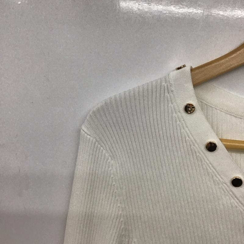 ザラ ZARA カーディガン 長袖 M 無地 白 / ホワイト /  レディース USED 古着 中古 10142257