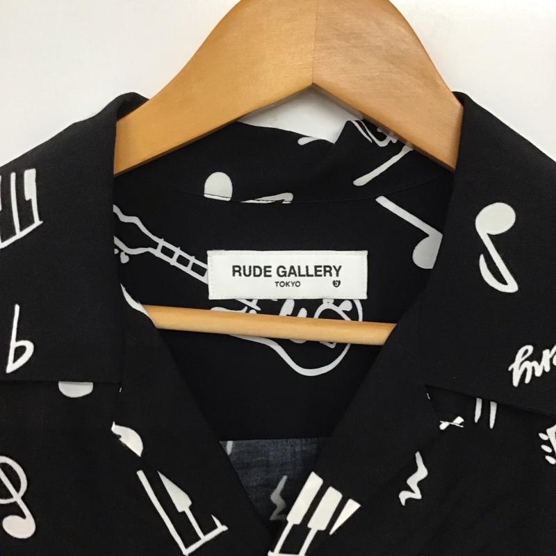 ルードギャラリー RUDE GALLERY シャツ、ブラウス 半袖 半袖シャツ プリントシャツ ポケットシャツ 3 プリント 黒 / ブラック /  メンズ USED 古着 中古 10140512
