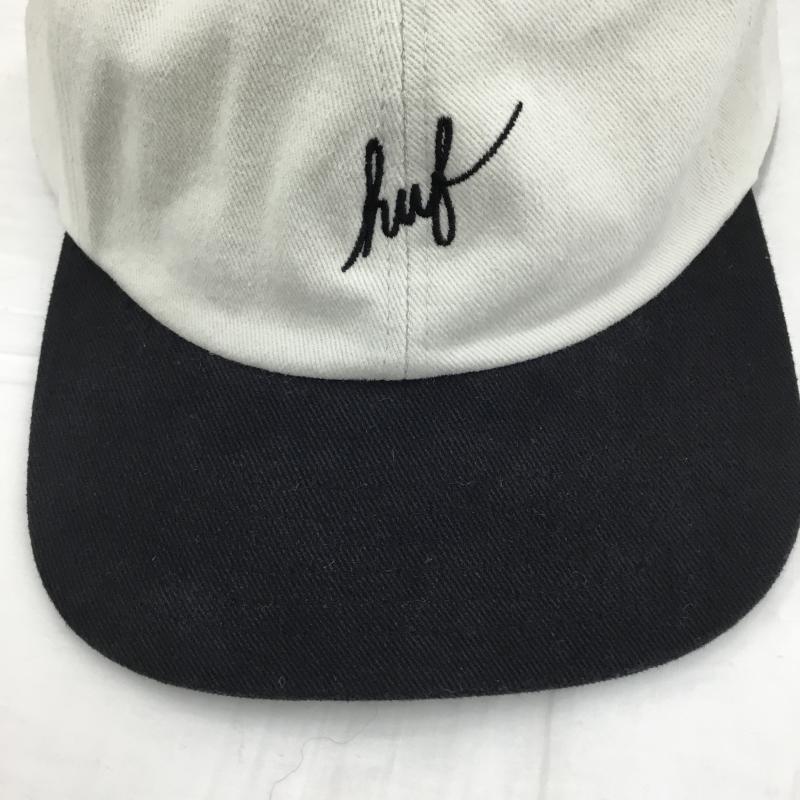ハフ HUF 帽子 キャップ FORMLESS SCRIPT 6 PANEL ロゴ、文字 白 / ホワイト / X 黒 / ブラック /  メンズ USED 古着 中古 10130866