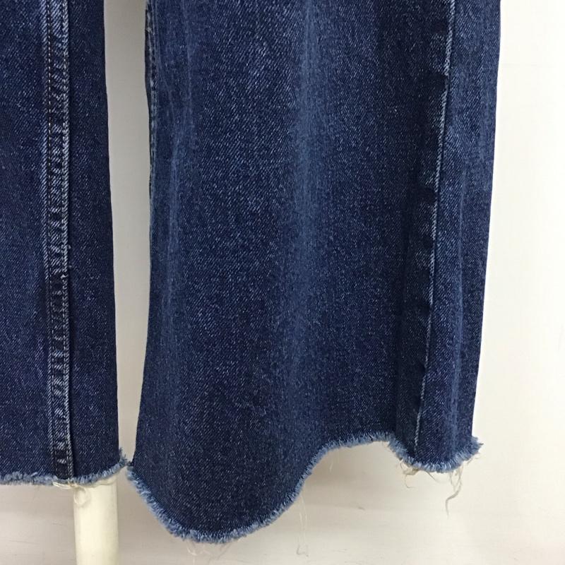 ザラ ZARA パンツ デニム、ジーンズ デニムパンツ ストレートパンツ ワイドパンツ カジュアルパンツ 38 無地 インディゴ / インディゴ /  レディース USED 古着 中古 10117863