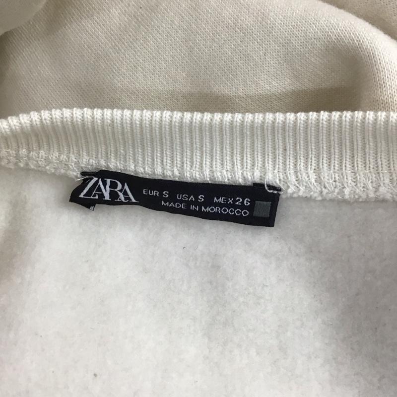 ザラ ZARA トレーナー 長袖 5644 487 712 リブ 裏起毛 S 無地 アイボリー / アイボリー /  レディース USED 古着 中古 10119614