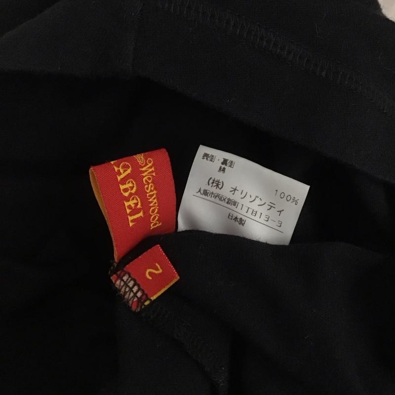 ヴィヴィアン ウエストウッド レッドレーベル Vivienne Westwood red label カットソー 七分袖 2 ロゴ、文字 黒 / ブラック /  レディース USED 古着 中古 10124508