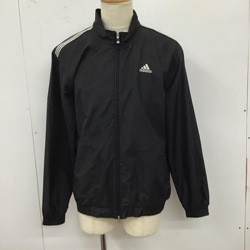 アディダス adidas ジャケット、上着 ジャンパー、ブルゾン ジップアップジャケット ジャンパー ジャケット ナイロンジャケット アウター ロゴ、文字 黒 / ブラック /  メンズ USED 古着 中古 10123600
