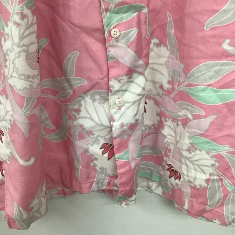 古着 USED シャツ、ブラウス 半袖 半袖シャツ プリントシャツ ポケットシャツ アロハシャツ 90s kahala M プリント 白 / ホワイト / X 桃 / ピンク /  メンズ USED 古着 中古 10141030