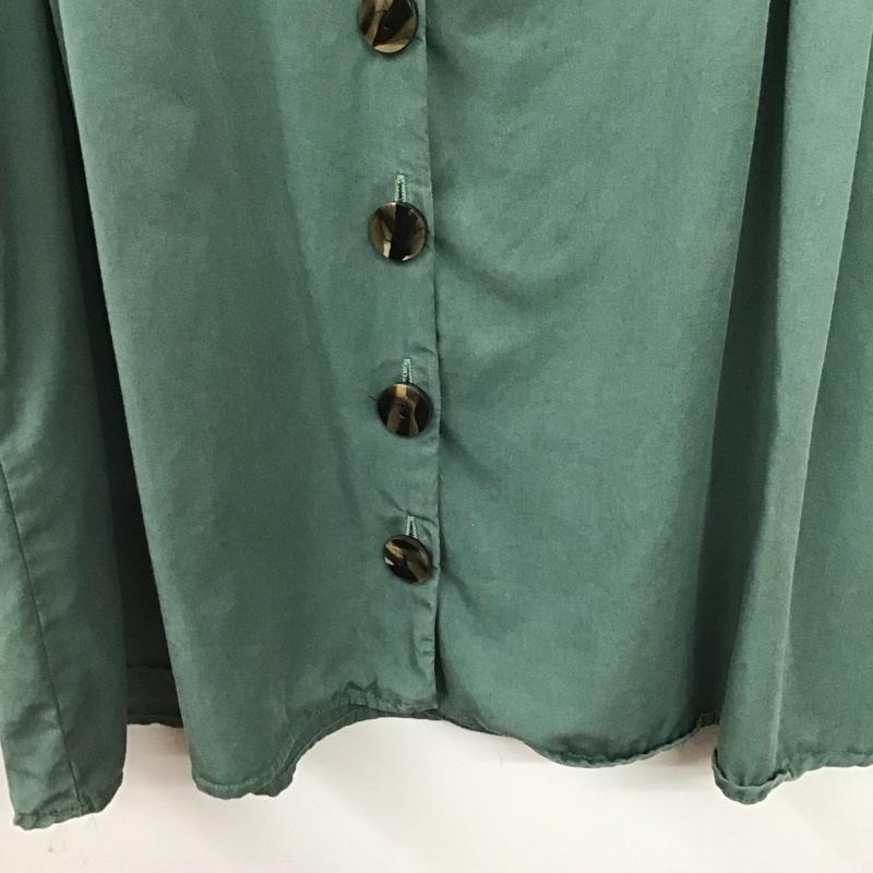 ザラ ZARA ワンピース ひざ丈スカート 半袖ワンピース フロントボタン M 無地 カーキ / カーキ /  レディース USED 古着 中古 10145175