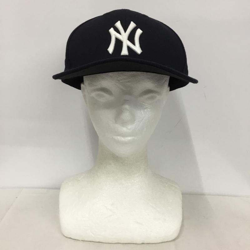 ニューエラ NEW ERA 帽子 キャップ NY ニューヨークヤンキース 59FIFTY 58.7cm ロゴ、文字 紺 / ネイビー /  メンズ USED 古着 中古 10145789