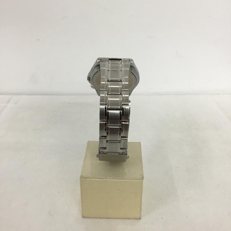キューアンドキューバイシチズン Q&Q BY CITIZEN 腕時計 アナログ（クォーツ式） HR15 SOLARMATE 電波時計 ソーラー ロゴ、文字 銀 / シルバー /  メンズ USED 古着 中古 10146908