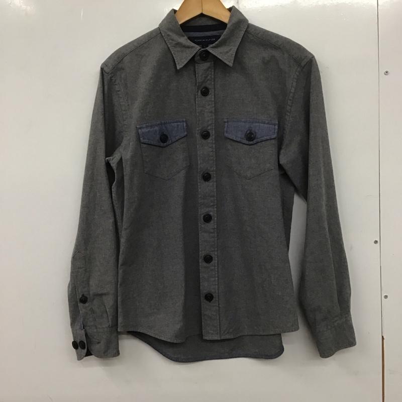 トミーヒルフィガー TOMMY HILFIGER シャツ、ブラウス 長袖 長袖シャツ 無地シャツ カラーシャツ S 無地 灰 / グレー /  メンズ USED 古着 中古 10139470