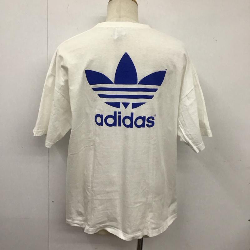 アディダス adidas Tシャツ 半袖 半袖カットソー プリントTシャツ クルーネックカットソー 80s L プリント 白 / ホワイト /  メンズ USED 古着 中古 10126665
