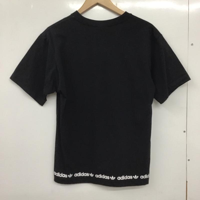 アディダス adidas Tシャツ 半袖 半袖カットソー プリントTシャツ クルーネックカットソー ロゴ、文字 黒 / ブラック /  メンズ USED 古着 中古 10133716