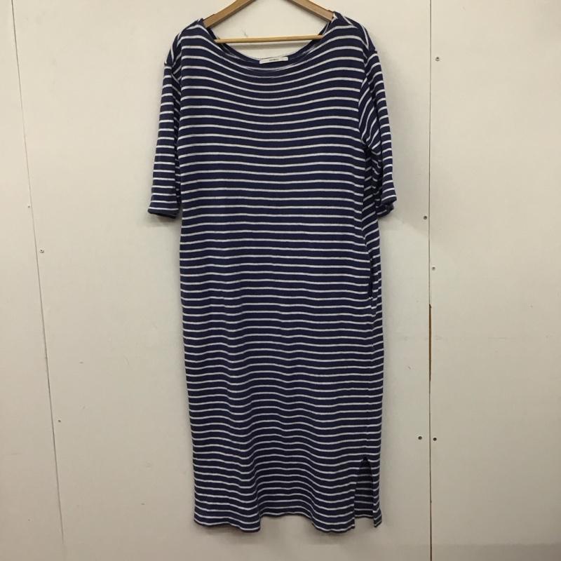 ジョンブル Johnbull ワンピース ロングスカート 長袖ロングワンピース タイトワンピース ボーダー FREE ボーダー柄 白 / ホワイト / X 青 / ブルー /  レディース USED 古着 中古 10142077