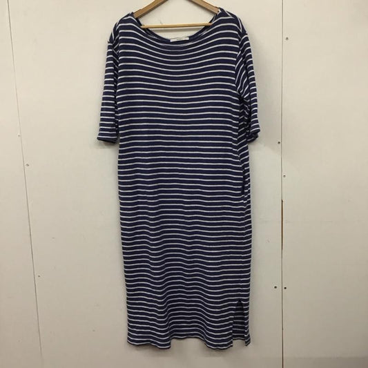 ジョンブル Johnbull ワンピース ロングスカート 長袖ロングワンピース タイトワンピース ボーダー FREE ボーダー柄 白 / ホワイト / X 青 / ブルー /  レディース USED 古着 中古 10142077