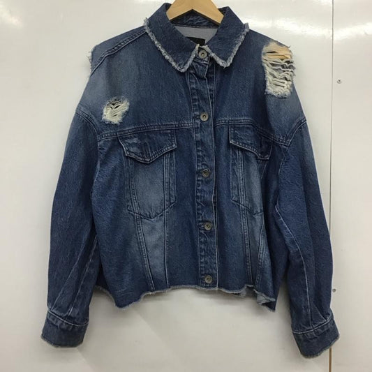 ジーナシス JEANASIS ジャケット、上着 ジャケット、ブレザー デニムジャケット Gジャン アウター カジュアルジャケット FREE ダメージ加工 インディゴ / インディゴ /  レディース USED 古着 中古 10145457