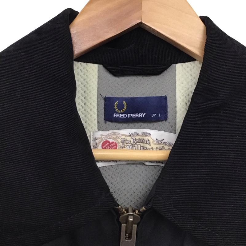 フレッドペリー FRED PERRY ジャケット、上着 ジャンパー、ブルゾン ジップアップジャケット アウター カラージャケット millerain L ロゴ、文字 黒 / ブラック /  メンズ USED 古着 中古 10148044