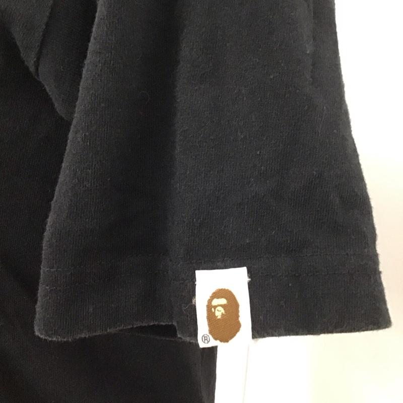 アベイシングエイプ A BATHING APE Tシャツ 半袖 クルーネック XS ロゴ、文字 黒 / ブラック /  メンズ USED 古着 中古 10113030