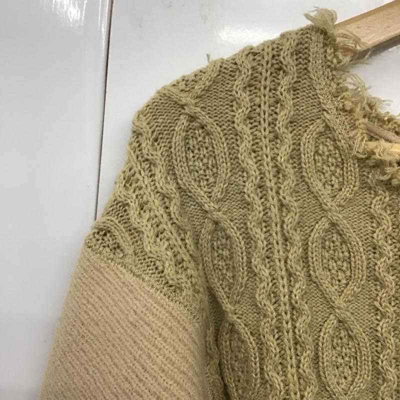 アナザーエディション Anather Edition ニット、セーター 長袖 5612-199-2022 ケーブル×リブコンビPO 無地 ベージュ / ベージュ /  レディース USED 古着 中古 10130981