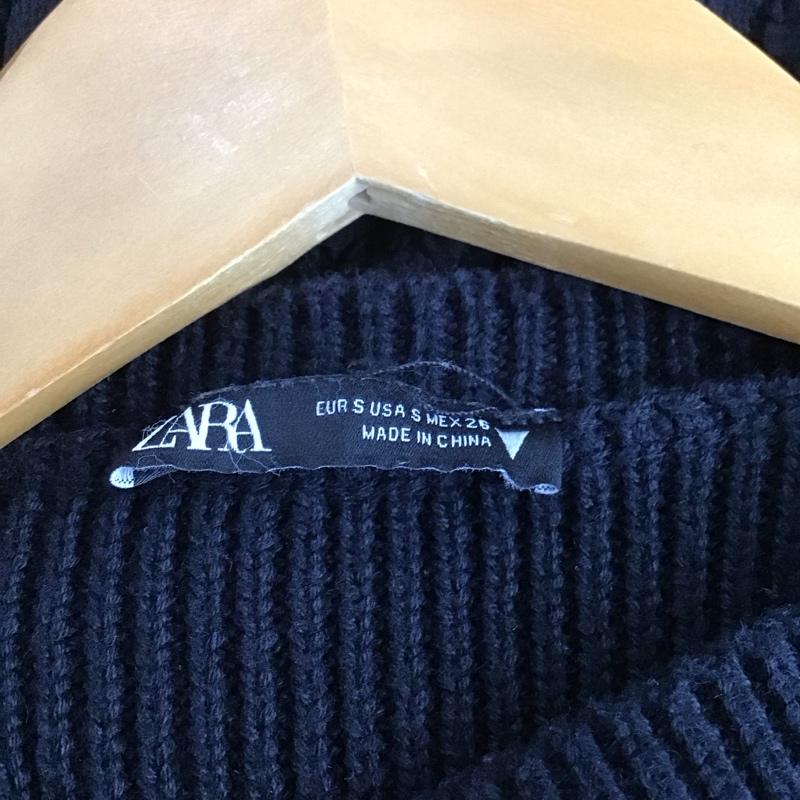 ザラ ZARA チュニック 半袖 S 無地 黒 / ブラック /  レディース USED 古着 中古 10151196