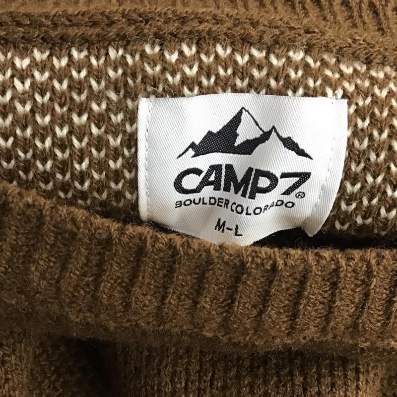 キャンプセブン CAMP7 ニット、セーター 長袖 長袖ニットカットソー クルーネック セーター M ロゴ、文字 茶 / ブラウン /  レディース USED 古着 中古 10145479