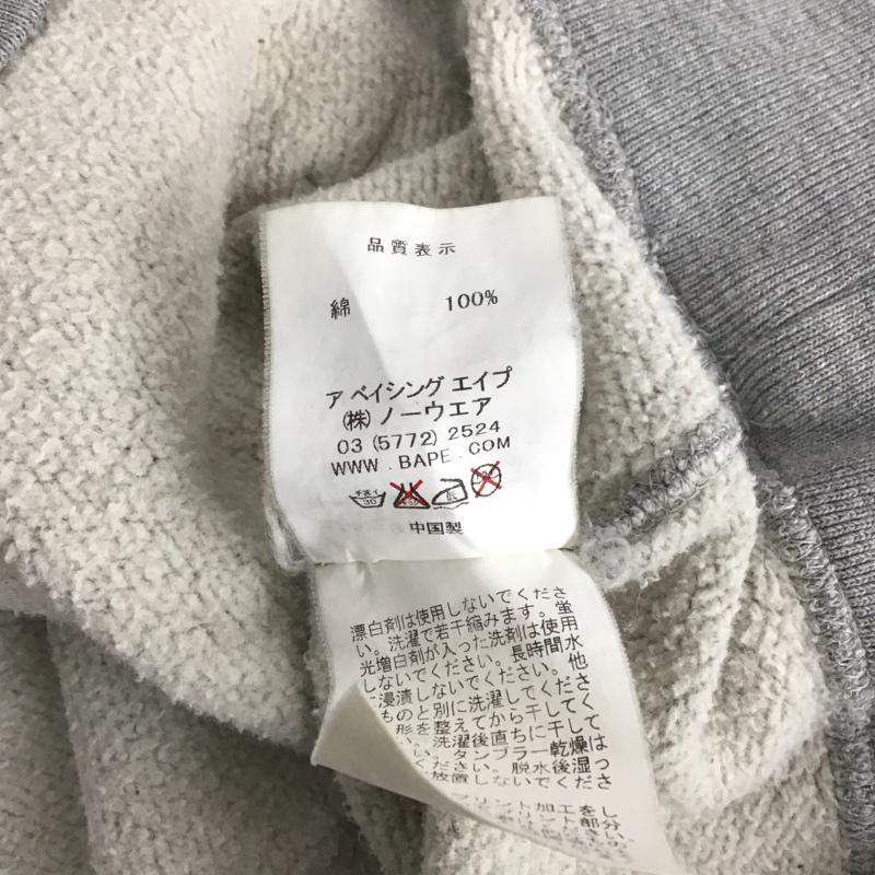 アベイシングエイプ A BATHING APE パーカー 長袖 長袖パーカー プルオーバーパーカー スウェット M プリント 灰 / グレー /  メンズ USED 古着 中古 10147864