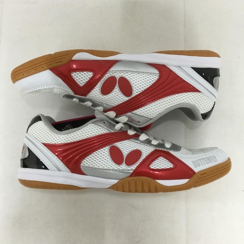 バタフライ BUTTERFLY スニーカー スニーカー 93600 レゾライン トライネックス 卓球シューズ 25.5cm 25.5cm ロゴ、文字 赤 / レッド / X 白 / ホワイト / X 黒 / ブラック /  メンズ USED 古着 中古 10142513